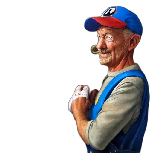 staff, face, hat, robot, concept art, photorealistic, 3d render, cartoon transparent PNG cut-out