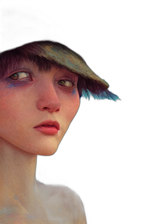 hat, face, creature, photorealistic transparent PNG cut-out