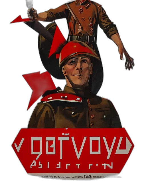 jacket, hat, weapon, concept art, pixel art, comic book art, red, soviet transparent PNG cut-out