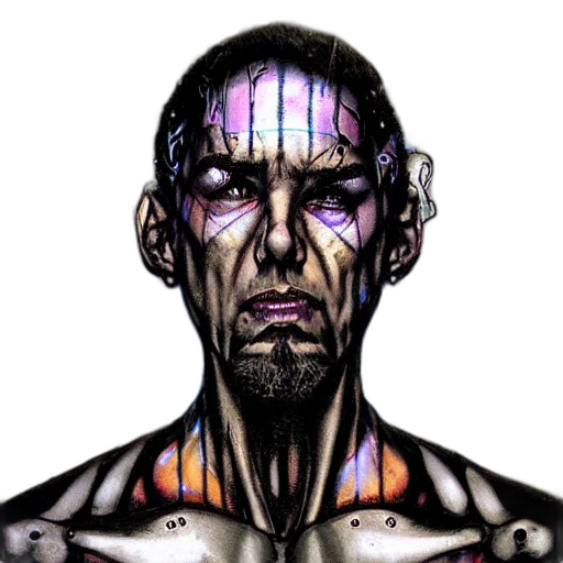face, mask, robot, cyberpunk transparent PNG cut-out