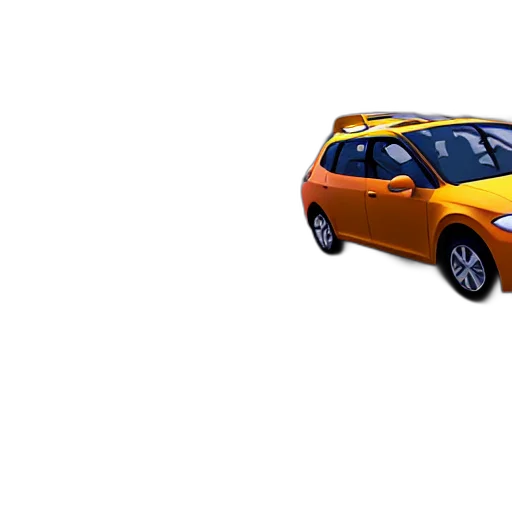 car, 3d render, concept art, pixel art, photorealistic, golden, driving, road transparent PNG cut-out