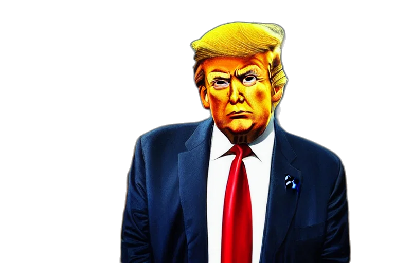 mask, face, comic book art, photorealistic, cartoon, concept art, trump, fantasy transparent PNG cut-out