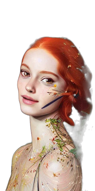 jewelry, face, photorealistic, fantasy art, concept art, oil painting, young, woman transparent PNG cut-out