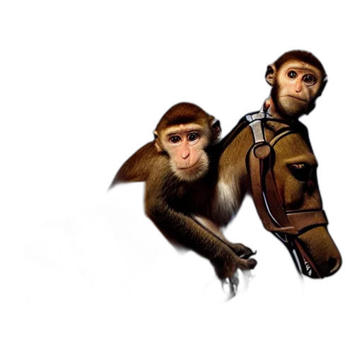animal, creature, staff, concept art, 3d render, photorealistic, pixel art, monkey transparent PNG cut-out