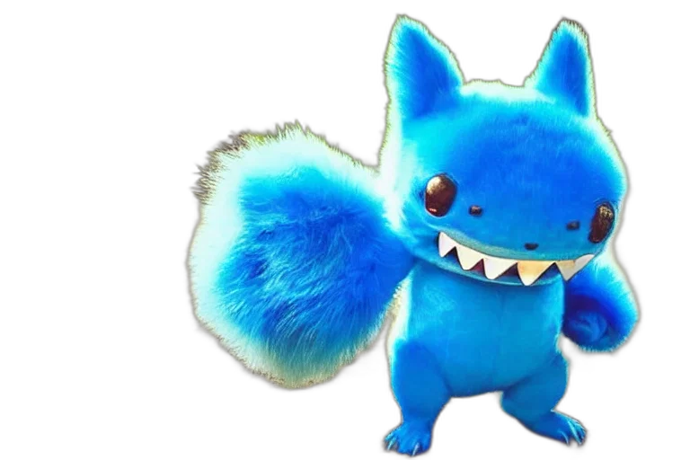 creature, animal, staff, 3d render, concept art, watercolor, blue, real transparent PNG cut-out