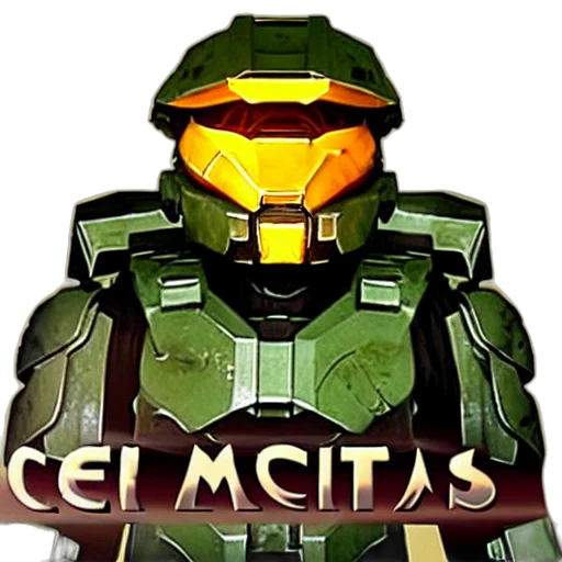 pixel art, concept art, 3d render, green, halo, master, chef, chief transparent PNG cut-out