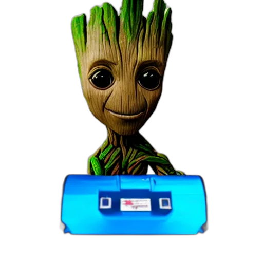 robot, creature, tree, staff transparent PNG cut-out