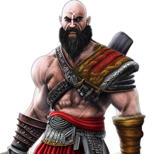 sword, fantasy art, concept art, comic book art, pixel art, kratos, god, thunder transparent PNG cut-out