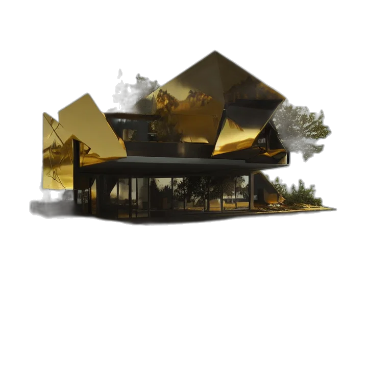 building, umbrella, 3d render, concept art transparent PNG cut-out