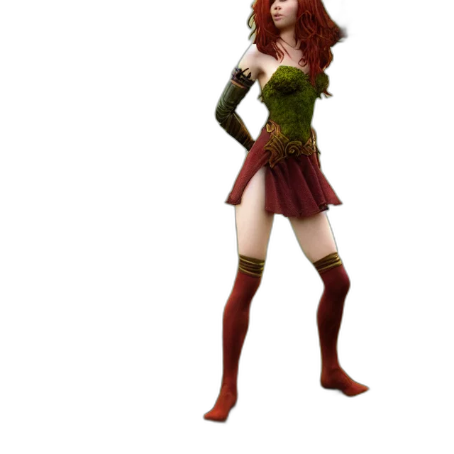 dress, staff, 3d render, concept art transparent PNG cut-out
