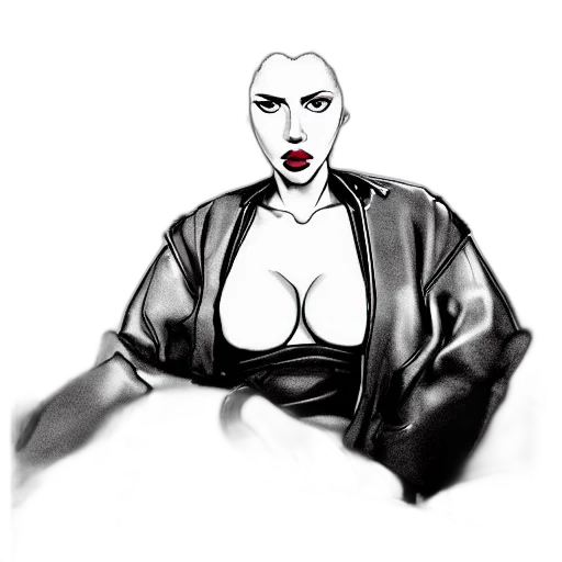 jacket, dress, concept art, cartoon, comic book art, photorealistic, neon lights, monochrome transparent PNG cut-out