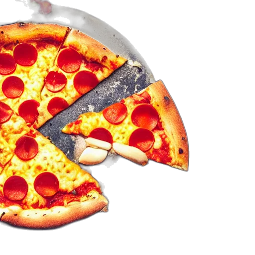 food, weapon, 3d render, photorealistic, cheesy, slice, pizza, professional transparent PNG cut-out