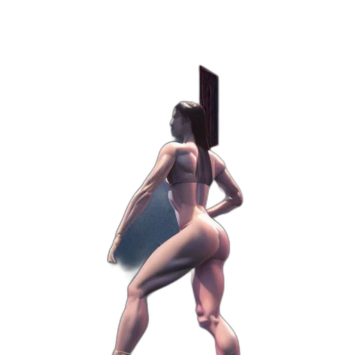 sword, robot, weapon, staff, concept art, vaporwave, 3d render, pixel art transparent PNG cut-out