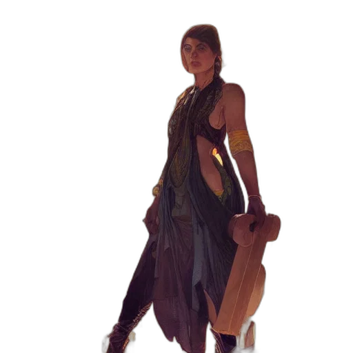 dress, staff, jacket, weapon transparent PNG cut-out