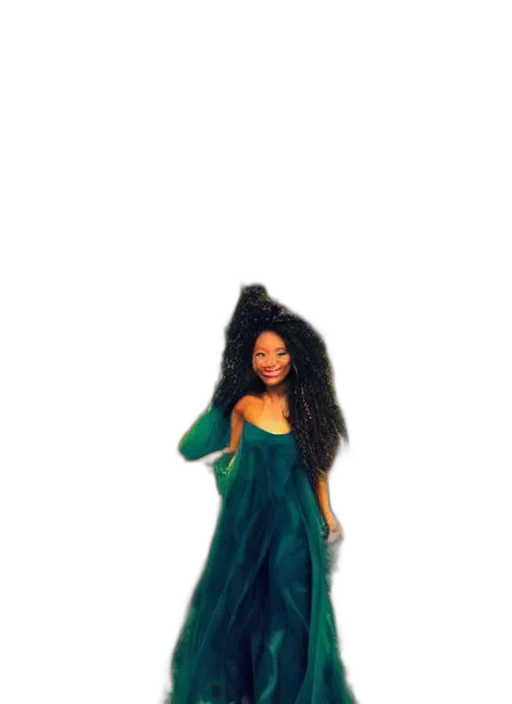 dress, hair, creature, 3d render transparent PNG cut-out