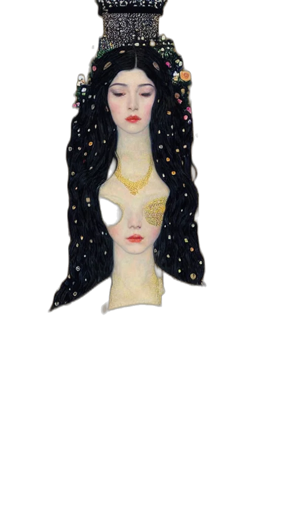 mask, dress, jewelry, fantasy art, cartoon, concept art, watercolor, outer space transparent PNG cut-out