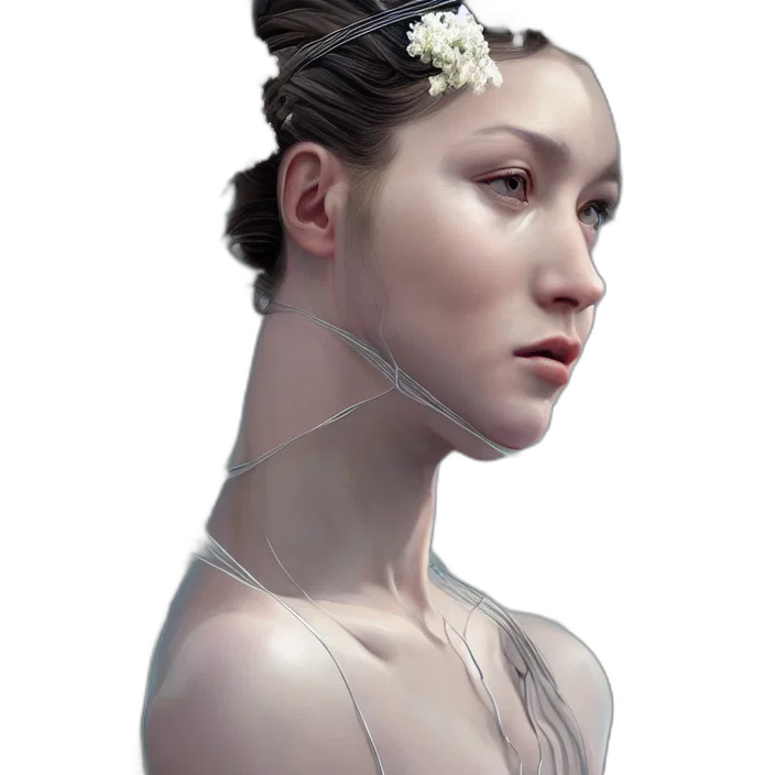 crown, jewelry, face, robot, photorealistic, concept art, fantasy art, cyberpunk transparent PNG cut-out