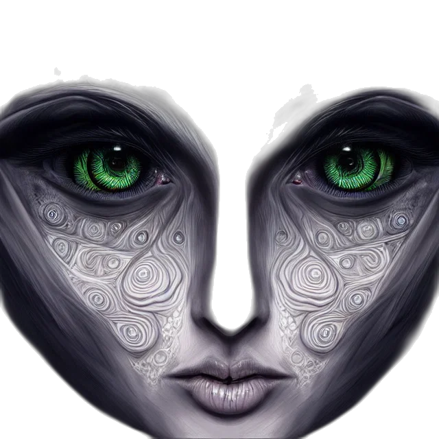 mask, face, creature, fantasy art transparent PNG cut-out