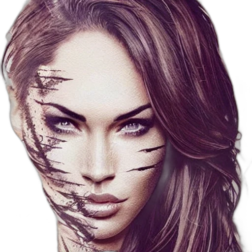mask, face, hair, photorealistic transparent PNG cut-out
