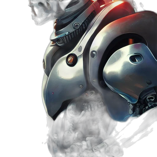 robot, mask, face, concept art, cyberpunk, 3d render, comic book art, cyborg transparent PNG cut-out