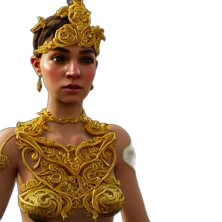 crown, jewelry, 3d render, concept art, fantasy art, photorealistic, golden, princess transparent PNG cut-out
