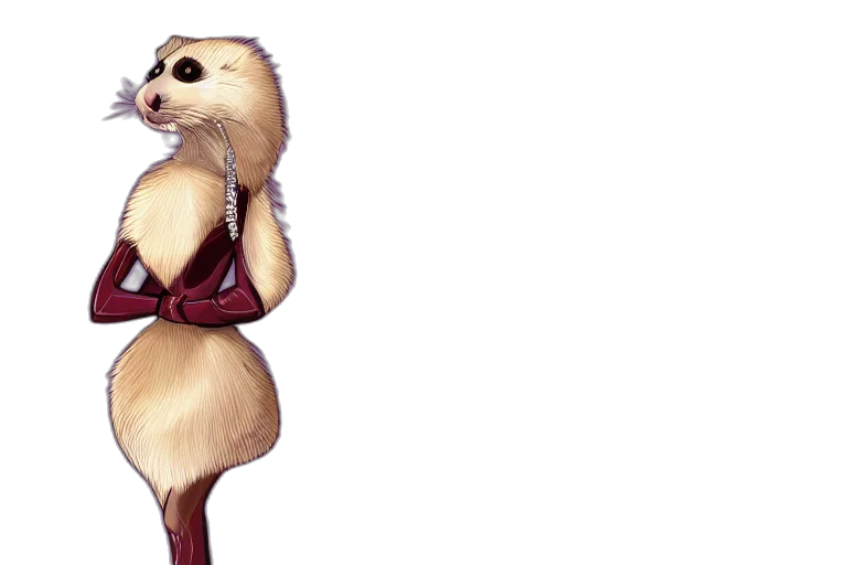 animal, concept art, 3d render, fantasy art, photorealistic, detailed, illustration, ferret transparent PNG cut-out