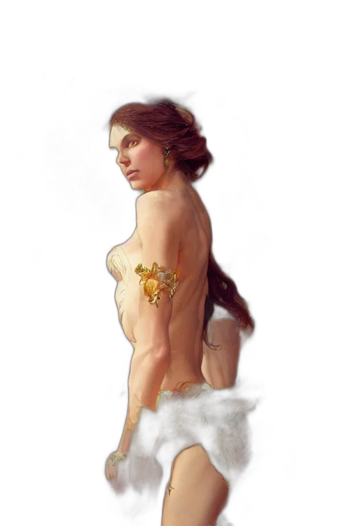 dress, crown, jewelry, concept art, fantasy art, photorealistic, oil painting, underwater transparent PNG cut-out