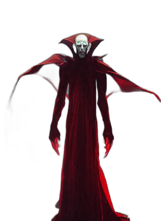 staff, creature, mask, concept art, fantasy art, red, symmetry, portrait transparent PNG cut-out