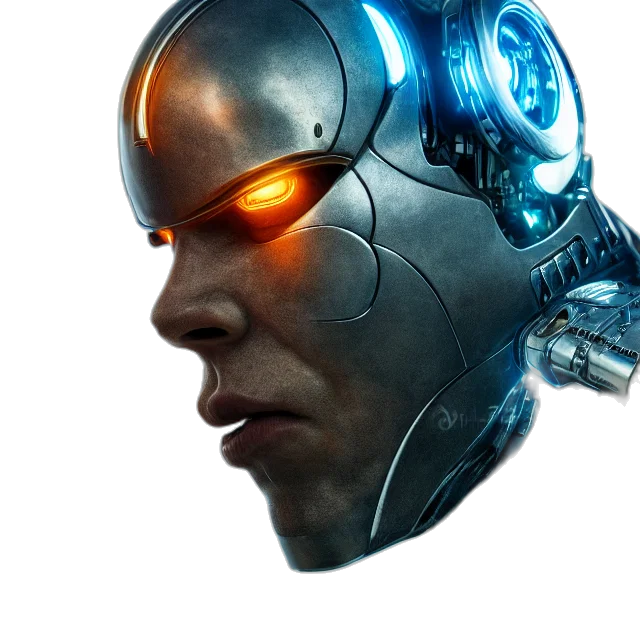 robot, mask, face, cyberpunk, 3d render, concept art, comic book art, cyborg transparent PNG cut-out