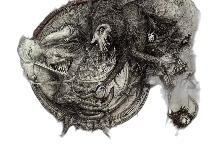 dragon, creature, mask, concept art transparent PNG cut-out