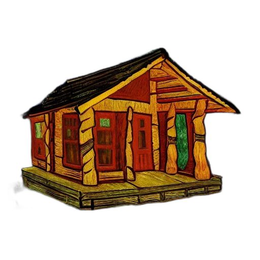 building, furniture, concept art, 3d render, pixel art, watercolor, log, cabin transparent PNG cut-out