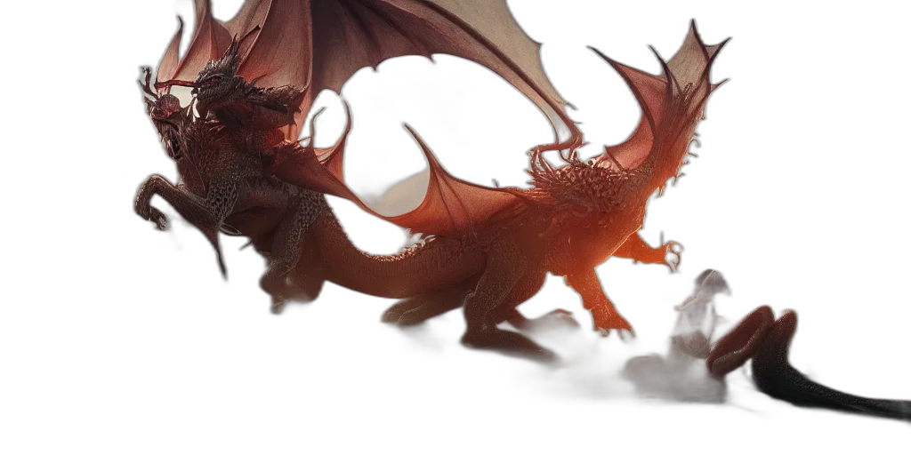 dragon, creature, concept art, fantasy art, 3d render, photorealistic, red, dark transparent PNG cut-out