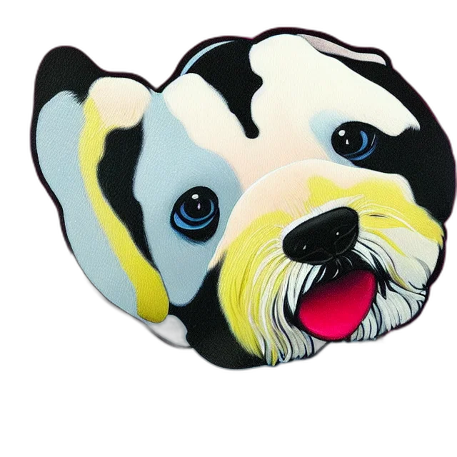 photorealistic, beautiful, painting, lovely, toy, dog, murakami, award transparent PNG cut-out