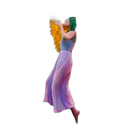 dress, staff, hair, crown, concept art, 3d render, pixel art, fantasy art transparent PNG cut-out
