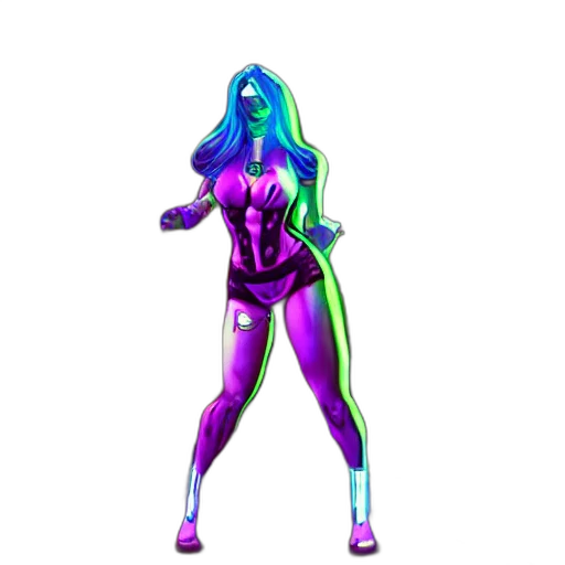 dress, robot, concept art, 3d render, pixel art, vaporwave, neon lights, outer space transparent PNG cut-out