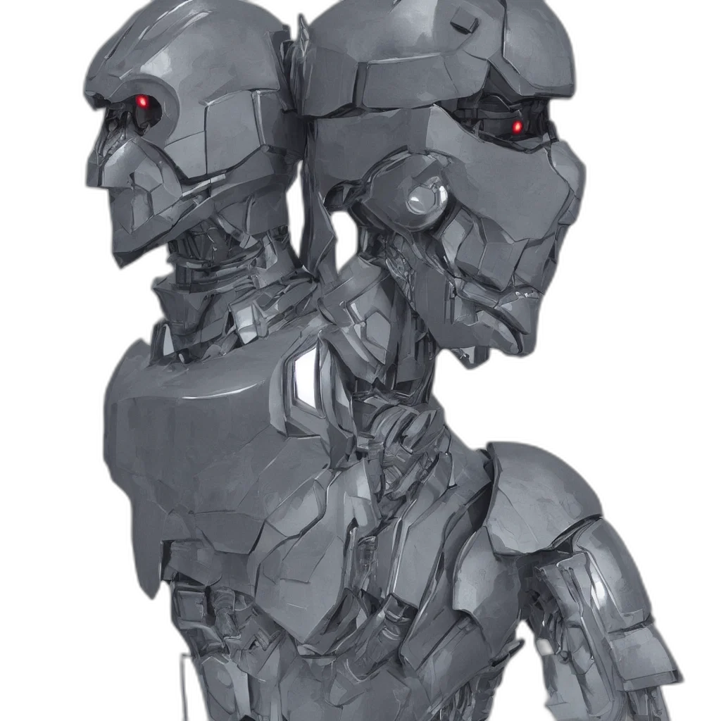 robot, concept art, 3d render, cyberpunk, fantasy art, red, one, dark transparent PNG cut-out