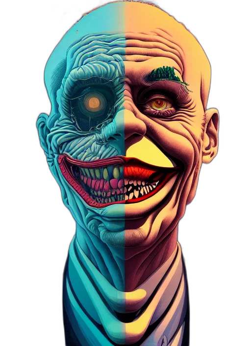 mask, face, creature, comic book art transparent PNG cut-out