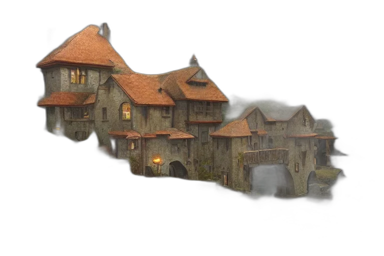 building, concept art, 3d render, fantasy art transparent PNG cut-out