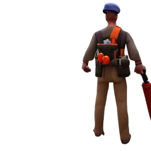 staff, weapon, robot, 3d render, concept art, jerma, team, fortress transparent PNG cut-out