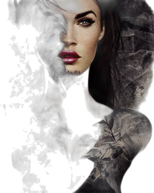 face, photorealistic, fantasy art, concept art, comic book art, fog, earth tones, dark transparent PNG cut-out