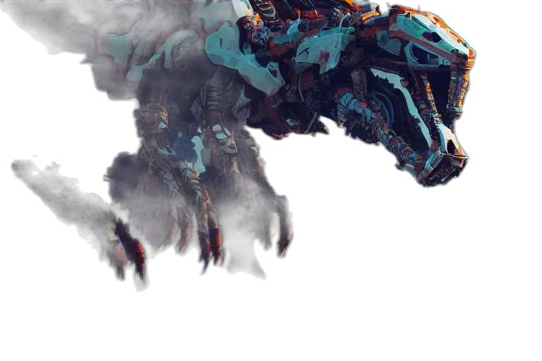 robot, dragon, creature, weapon, concept art, cyberpunk, fantasy art, 3d render transparent PNG cut-out