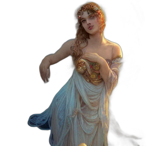 dress, jewelry, fantasy art, concept art transparent PNG cut-out