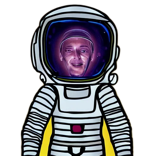 robot, face, staff, cartoon, comic book art, concept art, pixel art, outer space transparent PNG cut-out