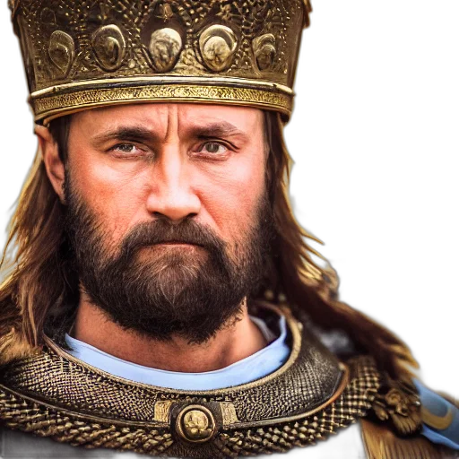 crown, sword, face, photorealistic transparent PNG cut-out