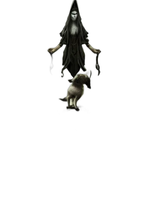 staff, creature, animal, mask, concept art, 3d render, fantasy art, pixel art transparent PNG cut-out