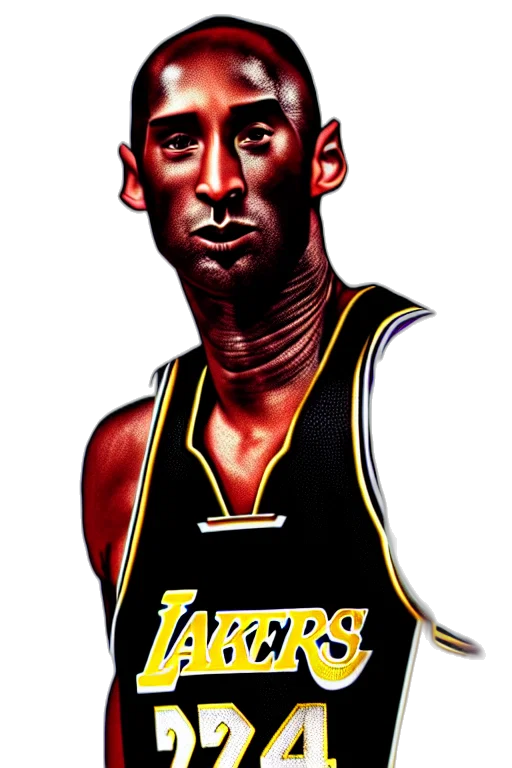 photorealistic, cartoon, concept art, pixel art, lakers, kobe, bryant, cyborg transparent PNG cut-out