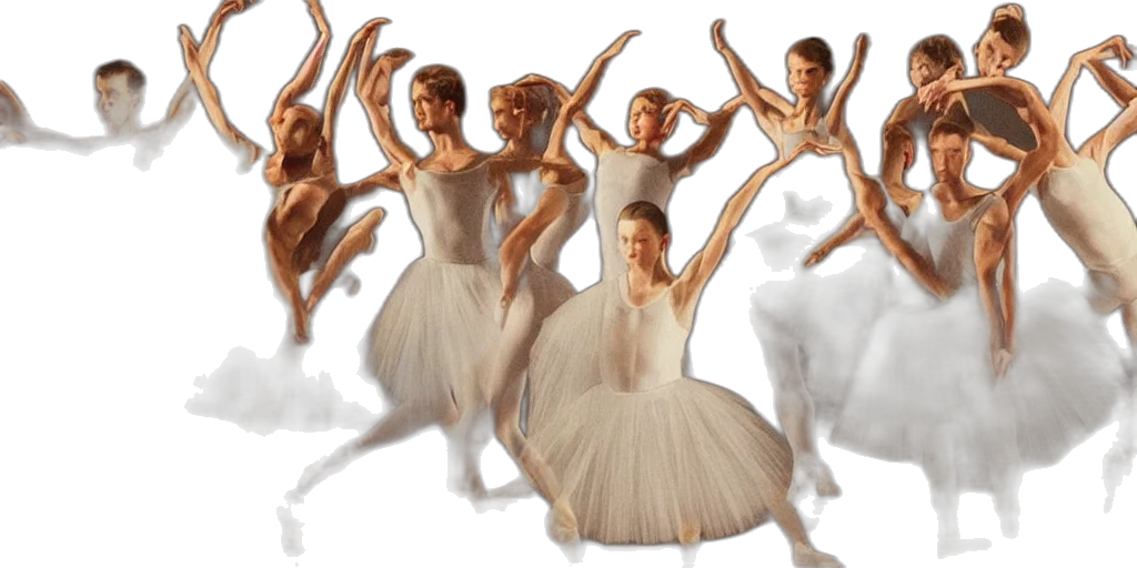photorealistic, oil painting, concept art, dancing transparent PNG cut-out