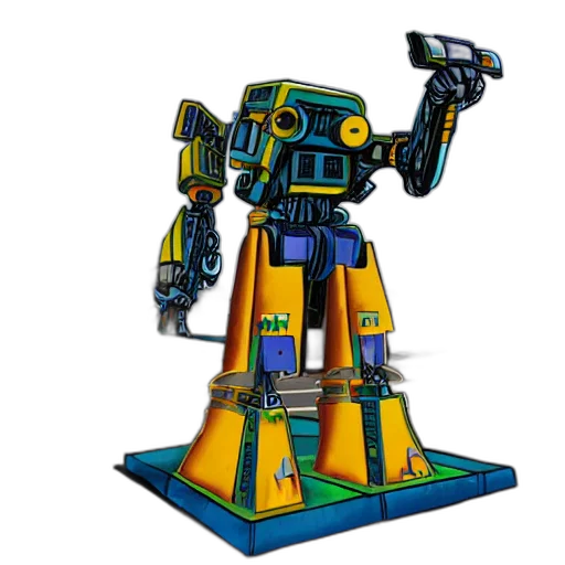 robot, weapon, staff, concept art transparent PNG cut-out