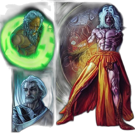 concept art, fantasy art, comic book art, neon transparent PNG cut-out