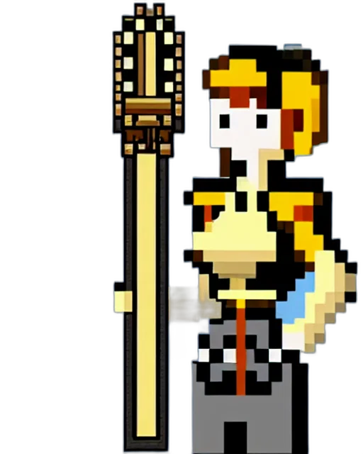 staff, sword, weapon, crown, pixel art, concept art, fantasy art, cartoon transparent PNG cut-out
